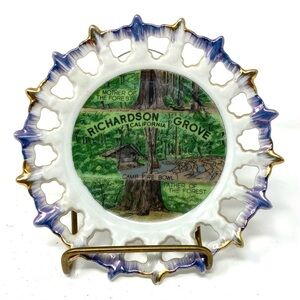 Beautiful Richardson Grove, California Souvenir Plate 5” Vintage